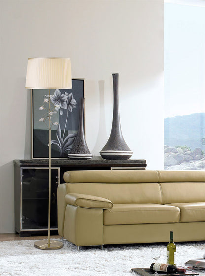 Diyas Willow Floor Lamp with Cream Shade 1 Light E27 Antique Brass/Crystal