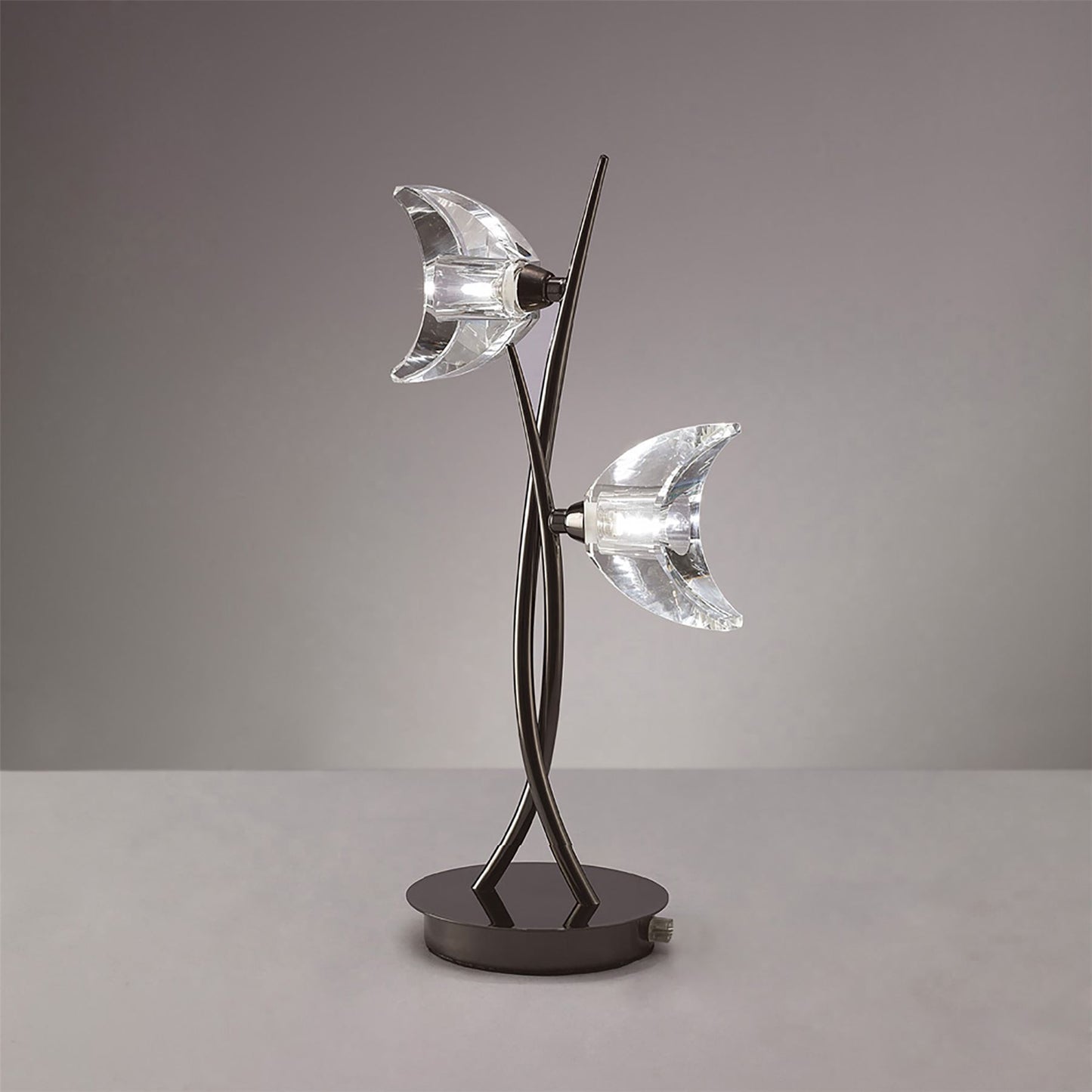 Mantra Eclipse Table Lamp 2 Light G9, Black Chrome