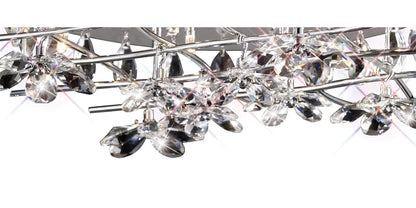 Diyas Aviance 58cm Flush  8 Light G4 Polished Chrome/Crystal, NOT LED/CFL Compatible Ceiling Light Fitting