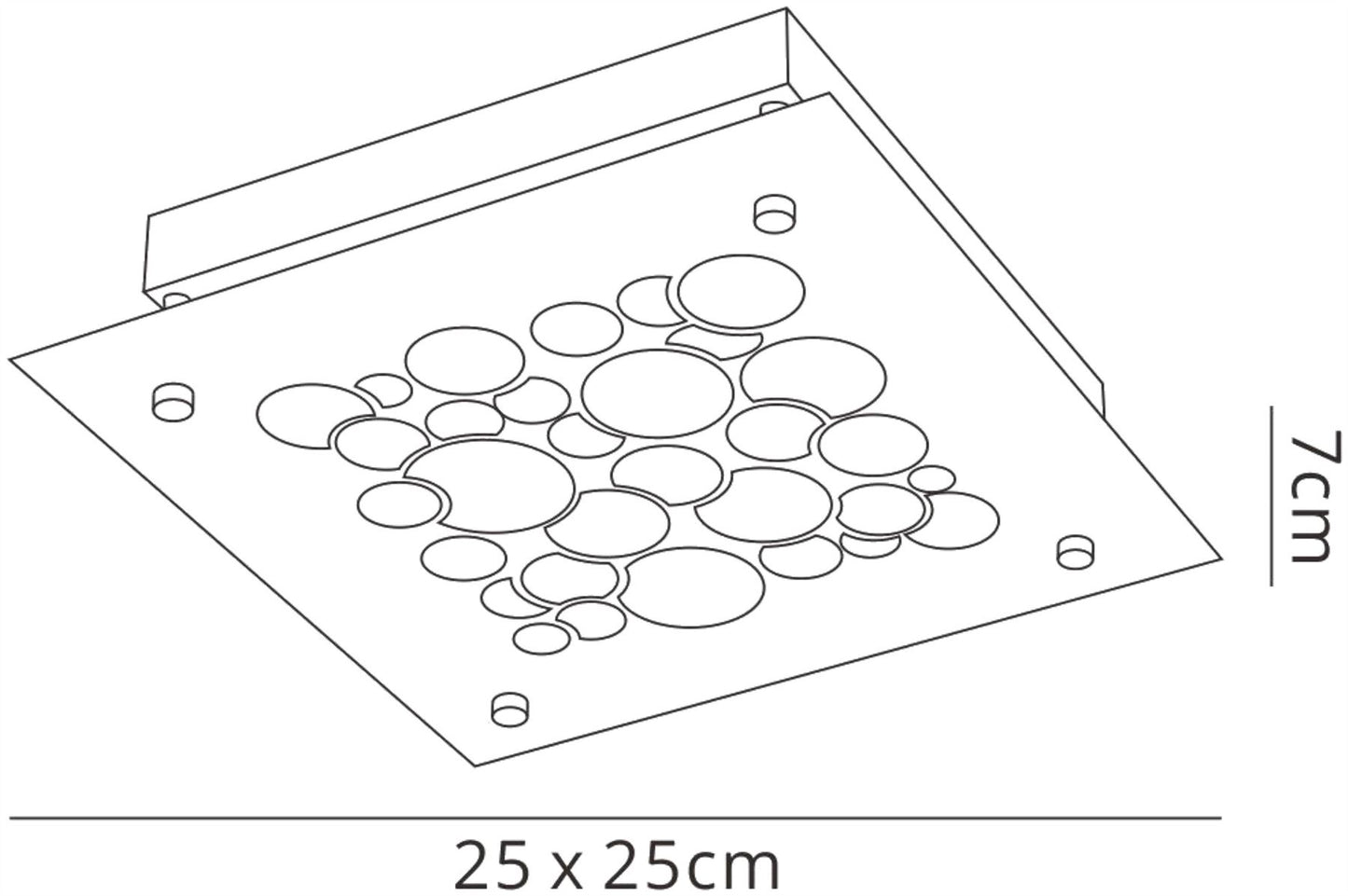 Mantra Fusion M5551 Coral Flush 25cm Square 15.5W LED 4000K Chrome/ Crystal Sand, 620lm,, 3yrs Warranty - M5551 Ceiling