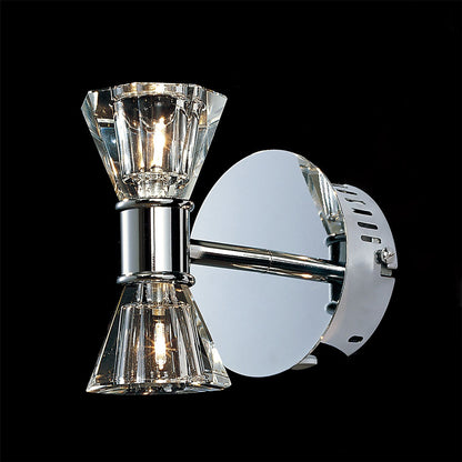 Diyas Elisa Wall Light 2 Light G4 Polished Chrome, NOT LED/CFL Compatible