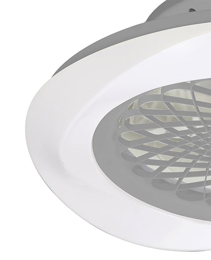 Boreal 62cm 70W LED Dimmable Ceiling Light With Built-In 35W DC Reversible Fan, Silver Finish C/W Remote Control, 4200lm