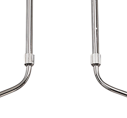 Mantra Lupa Telescopic Pendant Curved Linear Bar 4 Light G9, Polished Chrome/Frosted White Glass
