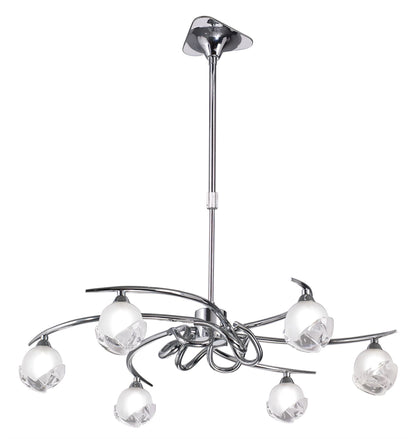 Mantra M0801 Fragma Telescopic Semi Flush Convertible 6 Light G9, Polished Chrome