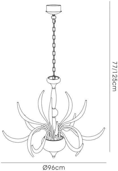 Diyas Llamas 96cm  15 Light G4 White, NOT LED/CFL Compatible Ceiling Pendant Light Fitting