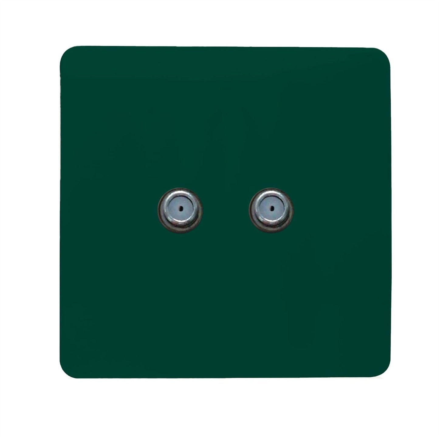 Trendi Switch 2 Gang Male F-Type Satellite Television Socket in Dark Green