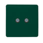 Trendi Switch 2 Gang Male F-Type Satellite Television Socket in Dark Green