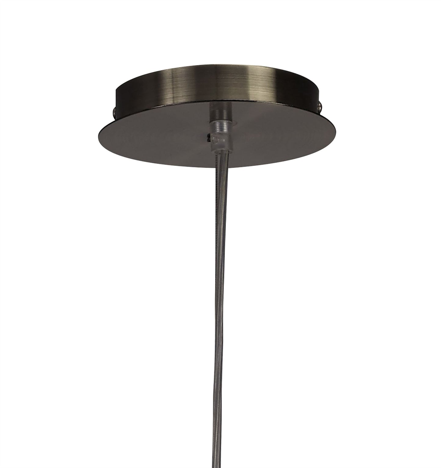 Mantra Mara 55cm Pendant 4 Light E27 Round, Antique Brass with Ivory White Shade
