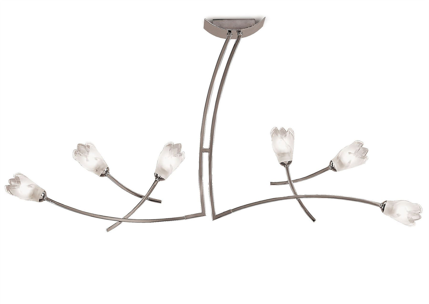 Mantra Pietra Linear Pendant 2 Arm 6 Light G9, Polished Chrome