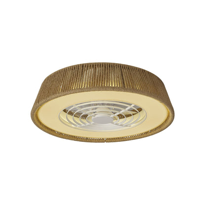 Polinesia Rope 57.5cm 55W LED Dimmable Ceiling Light With Built-In 25W DC Reversible Fan, Beige Oscu, 3800lm, 5yrs Warranty