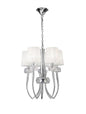Mantra Loewe Slim Pendant 5 Light E14, Polished Chrome with White Shades