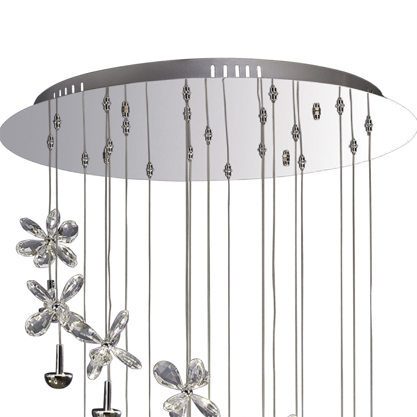 Diyas Aviva 60cm  20 Light 4000K LED Polished Chrome/Crystal Ceiling Pendant Light Fitting