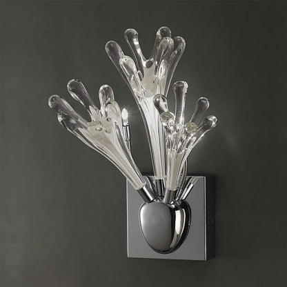 Diyas Love Wall Light 3 Light G4 Polished Chrome/White Glass, NOT LED/CFL Compatible