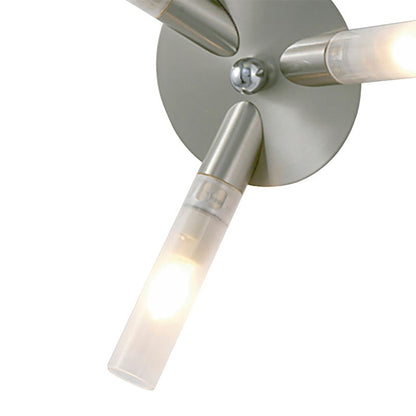 Diyas Sona 10cm  3 Light G9 Satin Chrome/Frosted Glass Ceiling Light Fitting