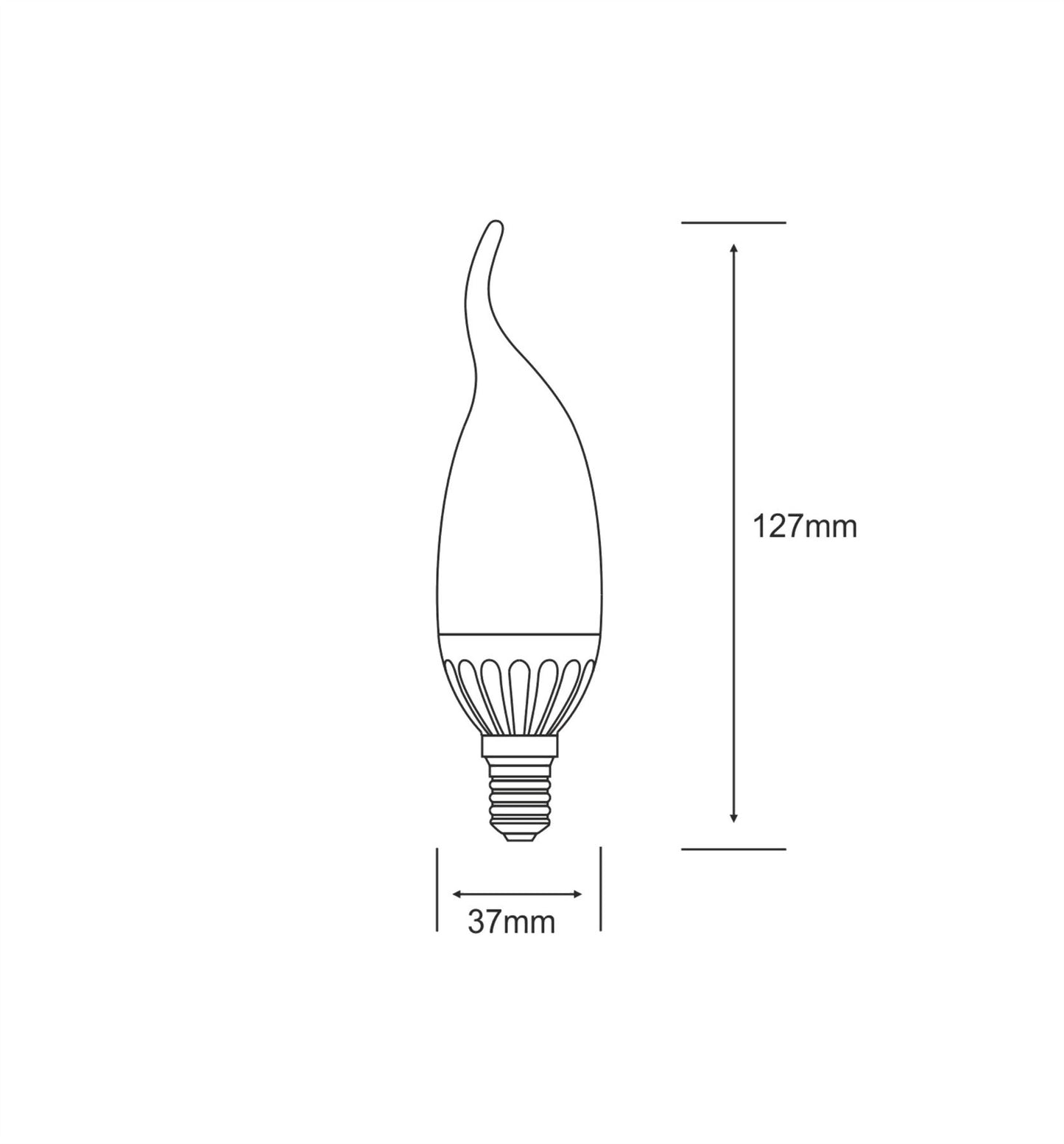 Luxram Value LED Candle Tip Plus E14 3.5W Warm White 3000K 280lm LED