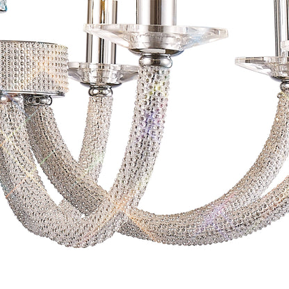 Diyas Elena 70cm  8 Light E14 Polished Chrome/Crystal Ceiling Pendant Light Fitting