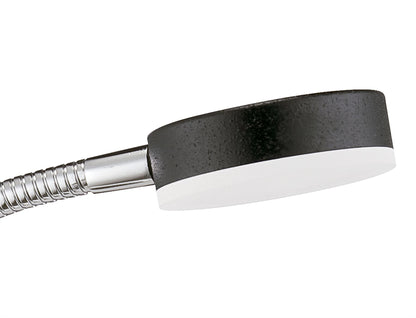 Mantra Fusion Tobias Table Lamp 1 Light 3W LED 3000K, 300lm, Matt Black/Frosted Acrylic/Polished Chrome, 3yrs Warranty