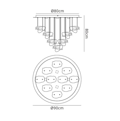 Mantra M5900 Nido Pendant 90cm Round 10 + 4 Lights 60W + 20W LED 3000K, 6560lm, Chrome, 3yrs Warranty Item Weight: 16.7kg