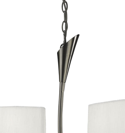 Mantra M3700 Lua Linear Pendant 2 Arm 4 Light E27, Satin Nickel with White Shades