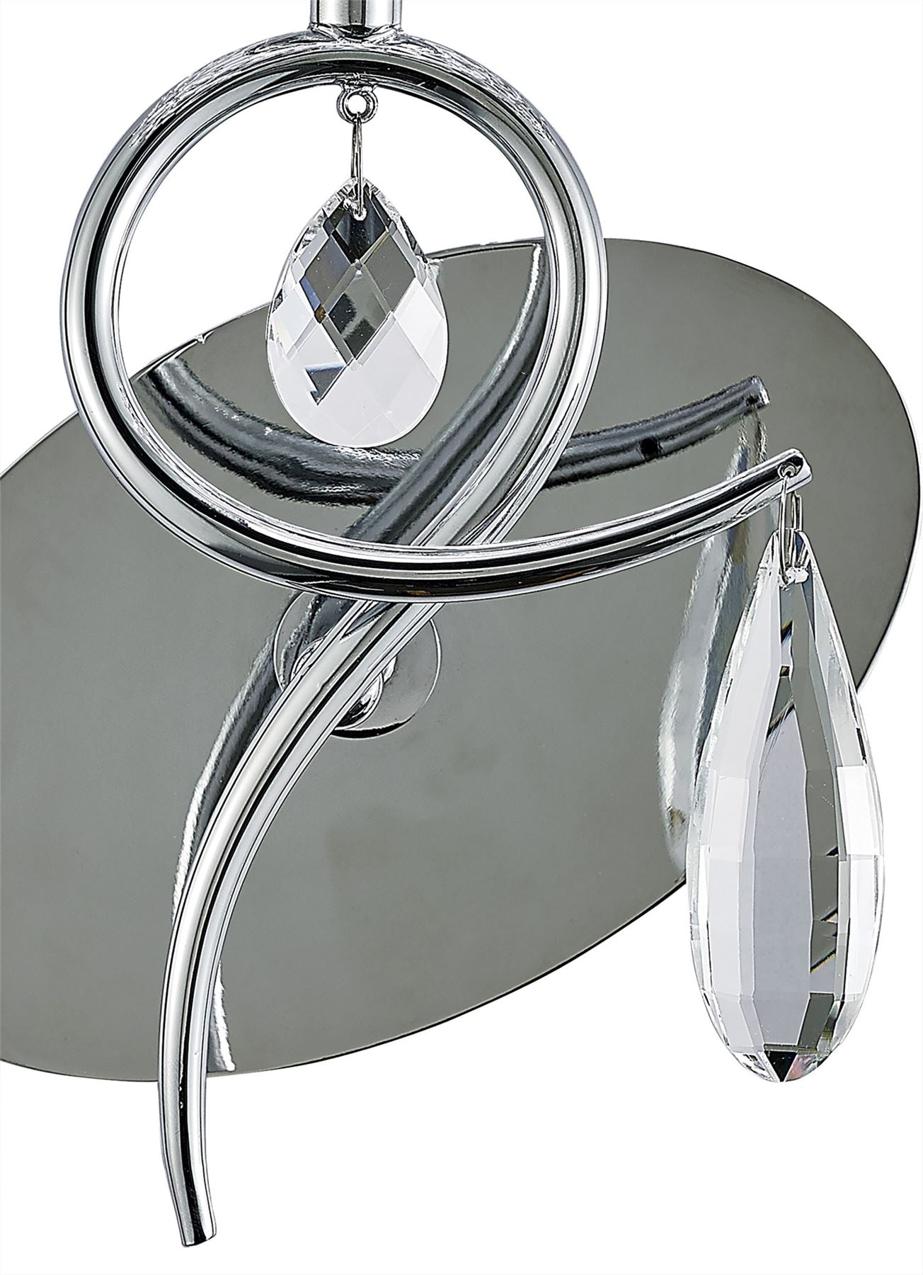 Mantra M5277 Louise Wall Light 1 Light E27 with White Shade Polished Chrome/Clear Crystal