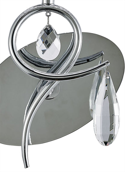 Mantra M5277 Louise Wall Light 1 Light E27 with White Shade Polished Chrome/Clear Crystal