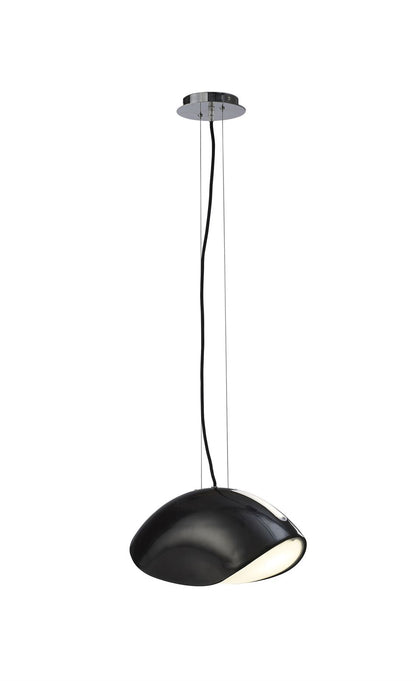 Mantra Pasion Rectangular Pendant 3 Light E27, Gloss Black/White Acrylic/Polished Chrome, CFL Lamps INCLUDED