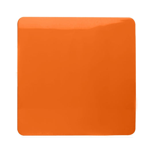 Trendi Artistic Modern Glossy Tactile Single Blanking Plate Orange