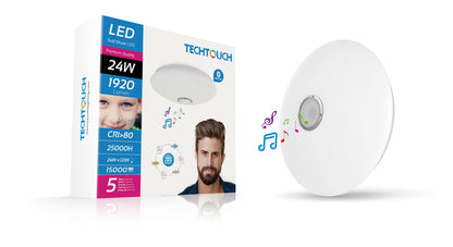 Techtouch Surf Music Speaker 38cm 24W Bluetooth (No App/Remote) CCT Tuneable White Ceiling