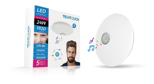 Techtouch Surf Music Speaker 38cm 24W Bluetooth (No App/Remote) CCT Tuneable White Ceiling