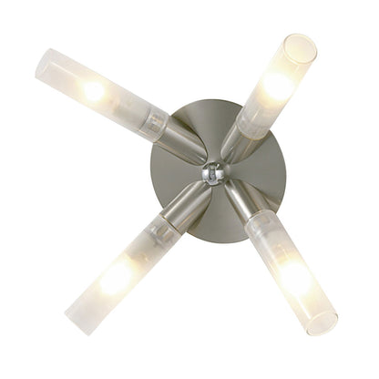 Diyas Sona 10cm  4 Light G9 Satin Chrome/Frosted Glass Ceiling Light Fitting