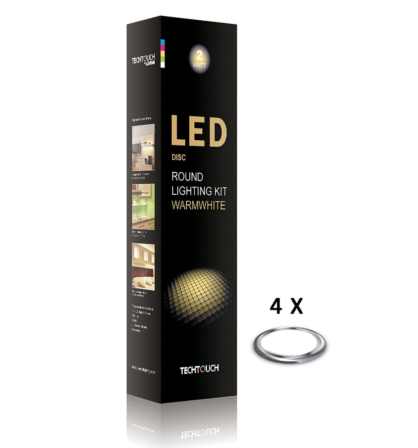 Techtouch Disc Warm White Kit 4x6 LED (2W) Indoor