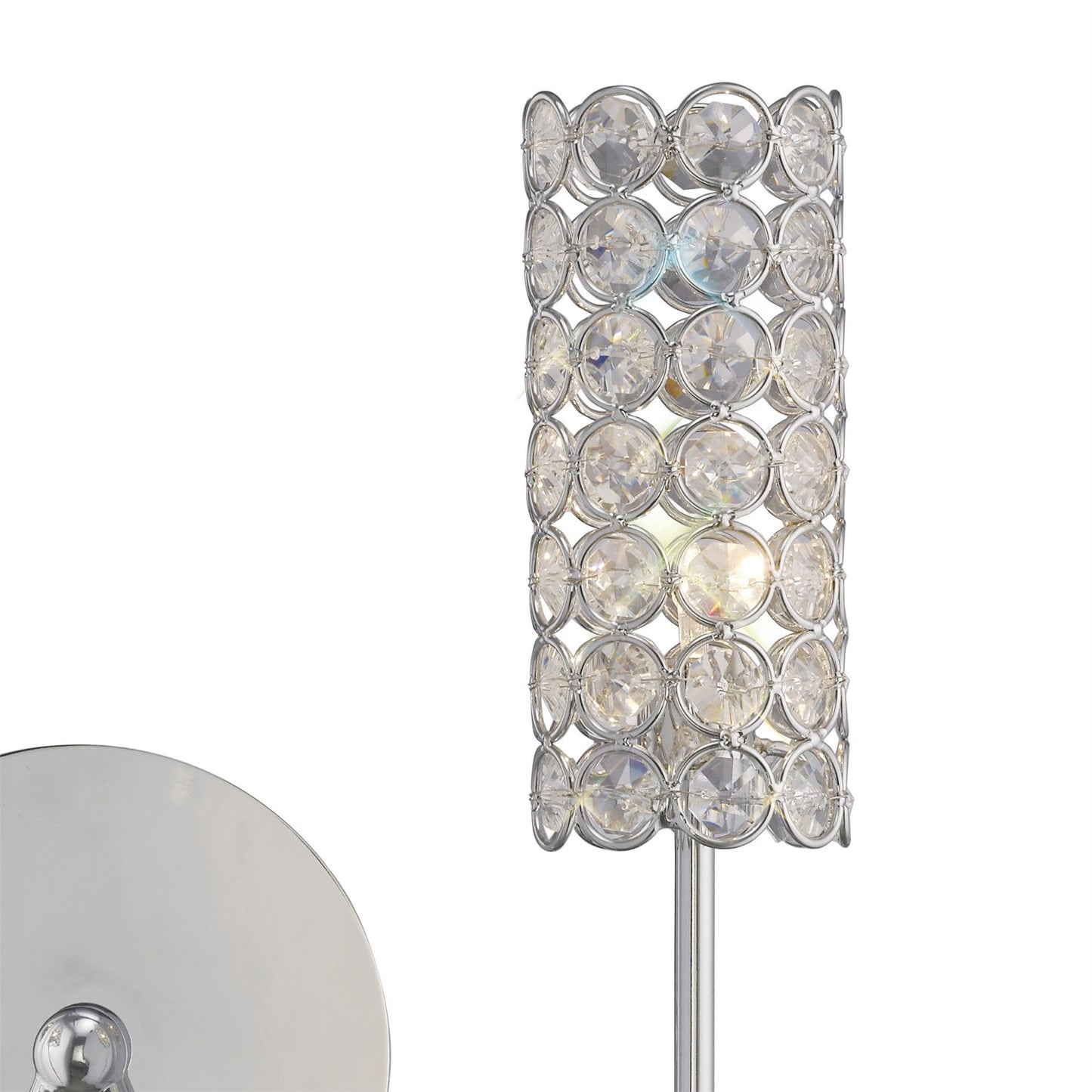 Diyas Martina Wall Light 2 Light G4 Polished Chrome/Crystal, NOT LED/CFL Compatible