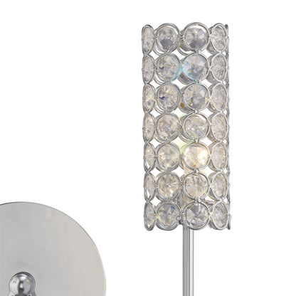 Diyas Martina Wall Light 2 Light G4 Polished Chrome/Crystal, NOT LED/CFL Compatible