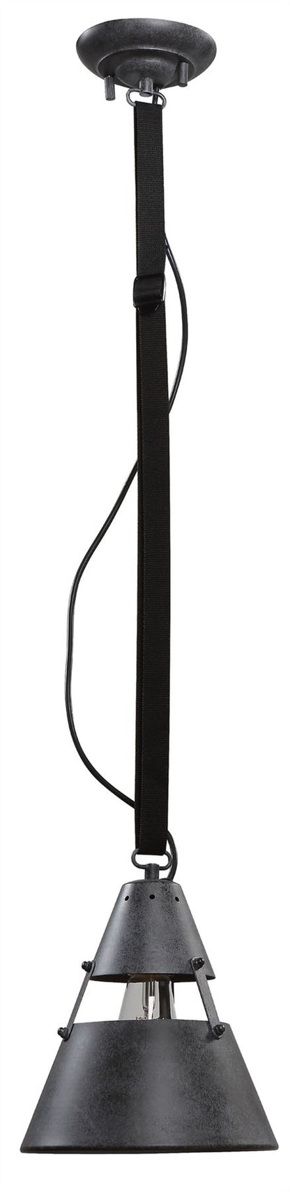 Mantra M5442 Industrial Ceiling 1 Light 40W E27 Oxide Metal, Black Belt