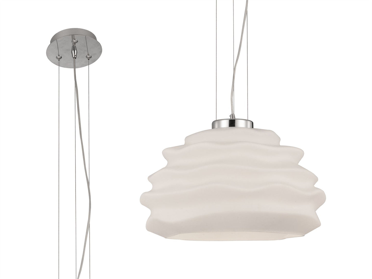 Mantra Fusion M6274 Nubole Pendant 40cm Round, 1 x E27 (Max 60W), Opal White