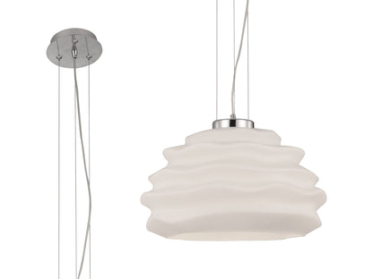 Mantra Fusion M6274 Nubole Pendant 40cm Round, 1 x E27 (Max 60W), Opal White