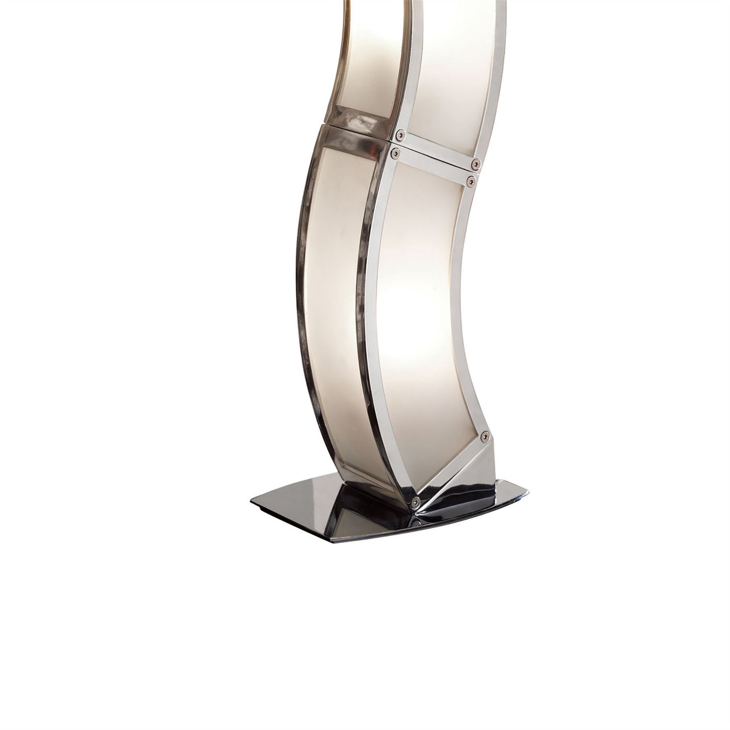 Mantra M0396 Duna E27 Table Lamp 2 Light E27, Polished Chrome/White Acrylic