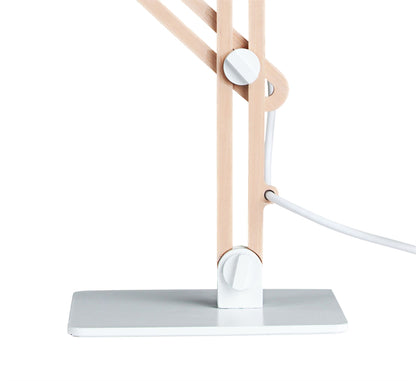 Mantra M3615 Looker Table Lamp 1 Light E27, Matt White/Beech