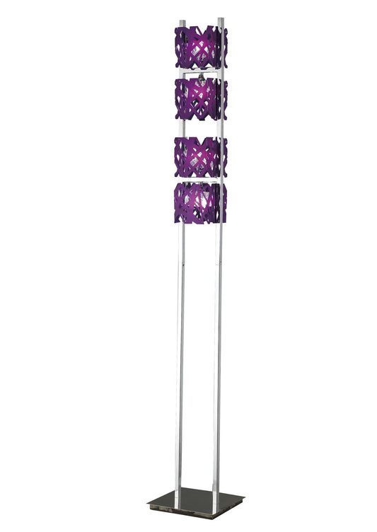 Mantra Tokio Floor Lamp 4 Light G9, Violet/Polished Chrome