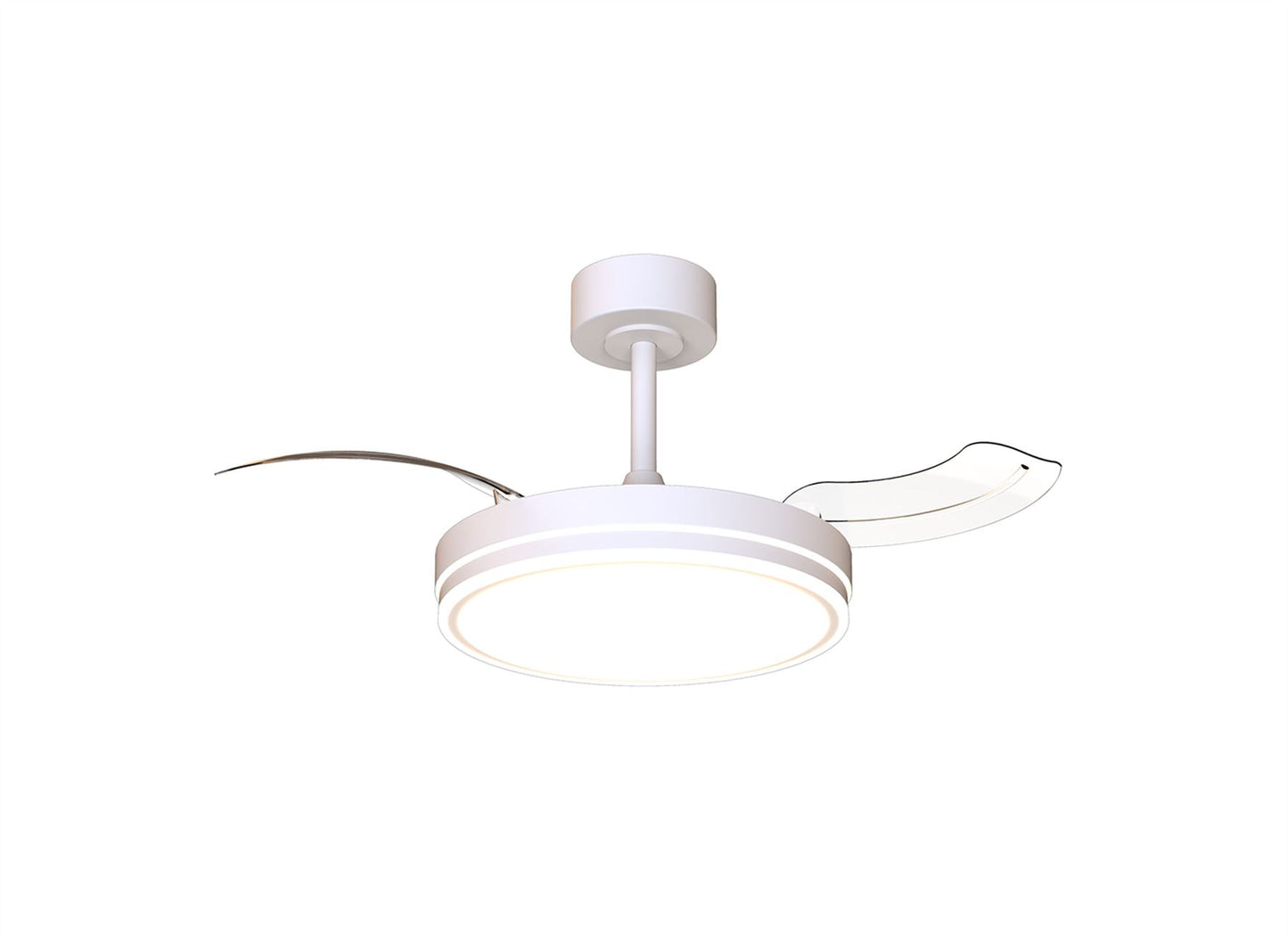 Luna 42cm 30W LED Dimmable Ceiling Light With Built-In 24W DC Fan, 3000-5000K Remote Control, 4845lm, White, 5yrs Warranty