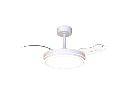 Luna 42cm 30W LED Dimmable Ceiling Light With Built-In 24W DC Fan, 3000-5000K Remote Control, 4845lm, White, 5yrs Warranty