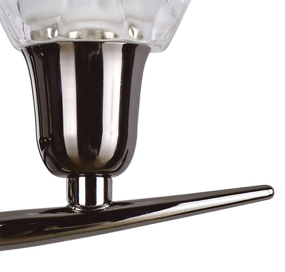 Mantra Amel Wall Light Switched 2 Light L1/SGU10, Black Chrome, CFL Lamps INCLUDED