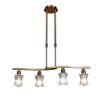 Mantra Alaska GU10 Telescopic 4 Light L1, SGU10 Bar, Antique Brass, CFL Lamps INCLUDED