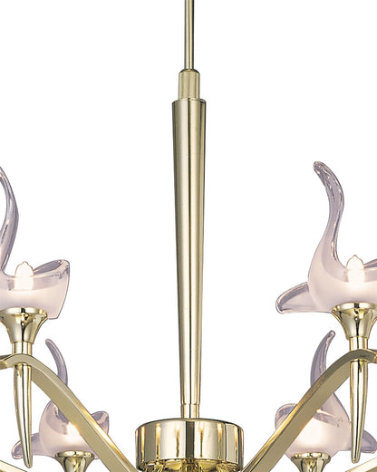 Mantra Viena 71.5cm Telescopic Pendant Round 8 Light G9, Polished Brass