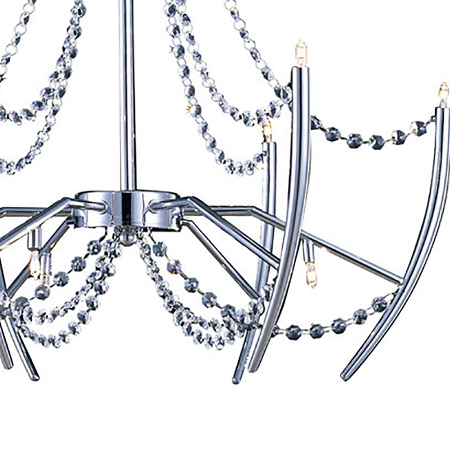 Diyas Zest 60cm  Round 9 Light G4 Polished Chrome/Crystal, NOT LED/CFL Compatible Ceiling Pendant Light Fitting
