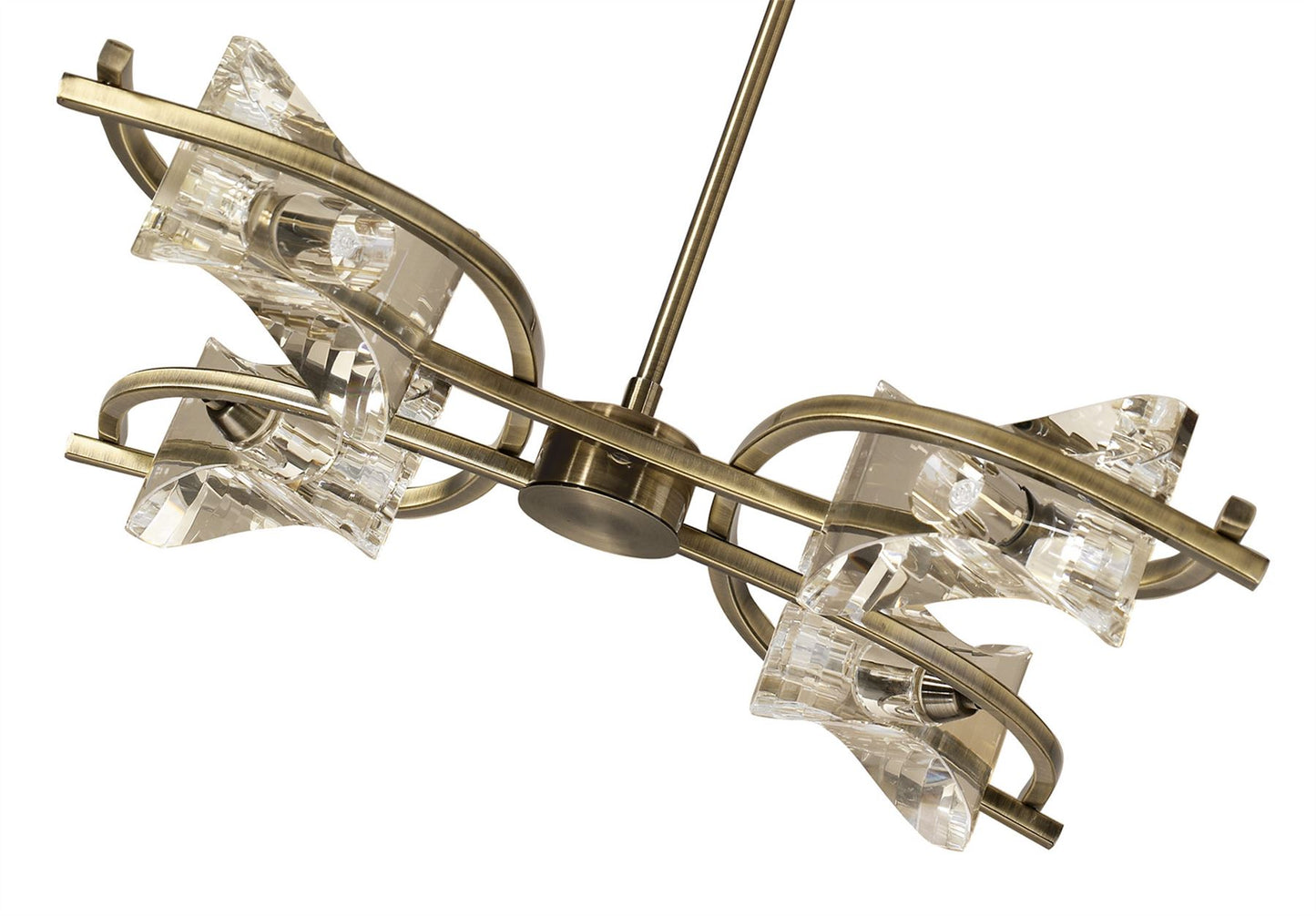 Mantra Kromo Telescopic Convertible To Semi Flush 4 Light G9, Antique Brass