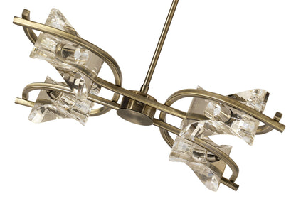 Mantra Kromo Telescopic Convertible To Semi Flush 4 Light G9, Antique Brass
