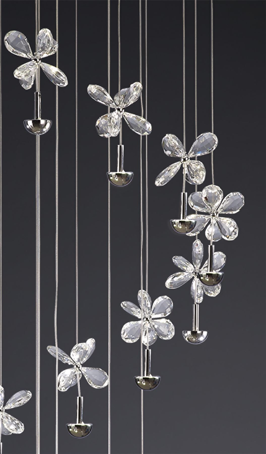 Diyas Aviva 60cm  20 Light 4000K LED Polished Chrome/Crystal Ceiling Pendant Light Fitting