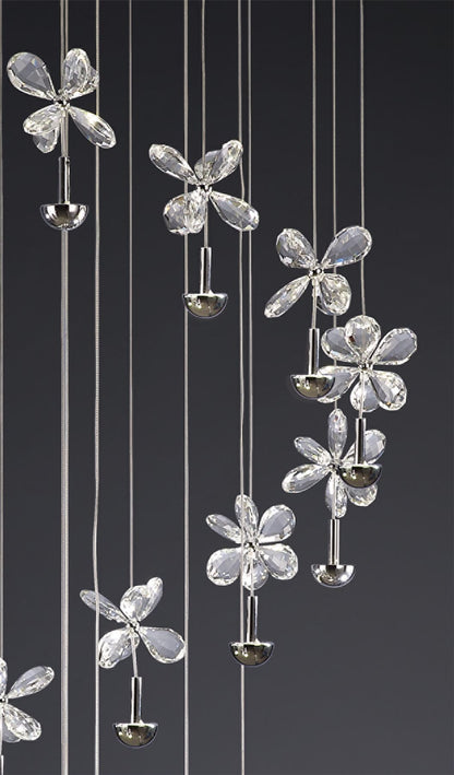 Diyas Aviva 60cm  20 Light 4000K LED Polished Chrome/Crystal Ceiling Pendant Light Fitting