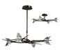 Mantra Eclipse 65cm Telescopic Convertible To Semi Flush 4 Light G9, Black Chrome